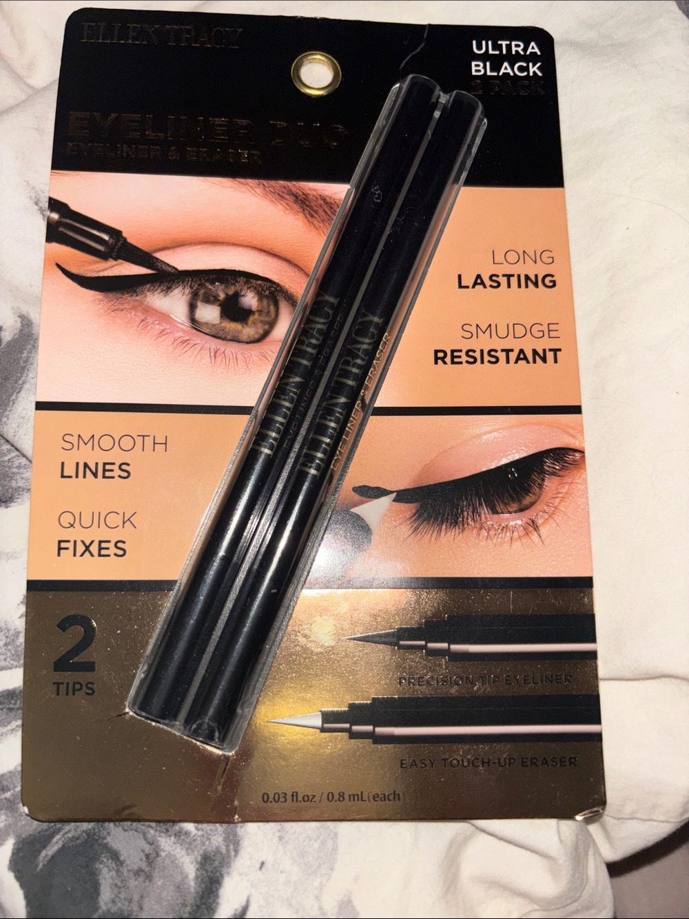 Ellen Tracy Ultra Black Dual Eyeliner Pens - Black